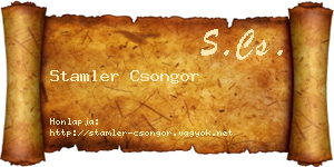 Stamler Csongor névjegykártya